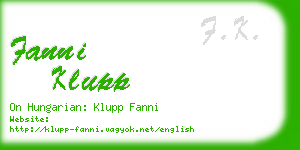 fanni klupp business card